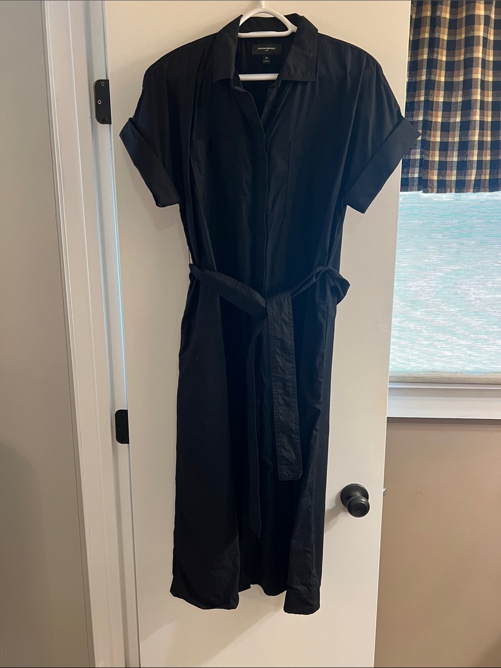 Banana Republic Black Shirt Dress with Tie Belt